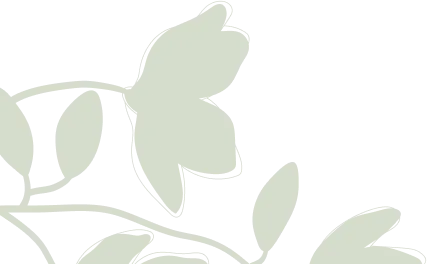 Decorative floral illustration with leaves and flowers